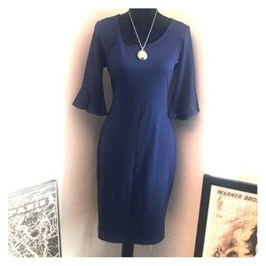 Blue dress peplum sleeves
